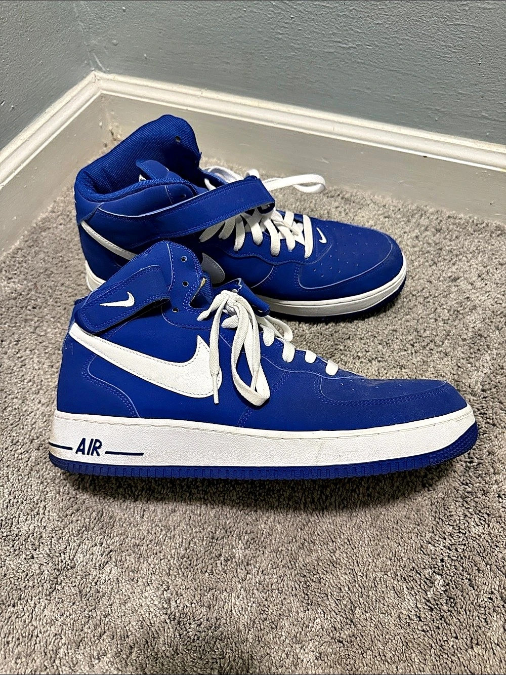 Nike Air Force 1 High-Top Sneakers Blue & White